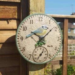 Simply Garden Decor -Simply Garden Decor 340670 blue tit wall clock outdoors