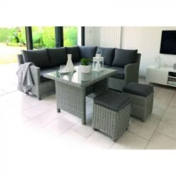 Kettler Palma Mini Casual Dining Set With Glass Table Whitewash -Simply Garden Decor 400564 palma mini corner set insitu
