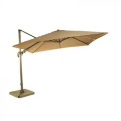 Bramblecrest Chichester 3x3m Square Side Post Parasol Sand With 100kg Granite Base -Simply Garden Decor 420168 chichester square parasol