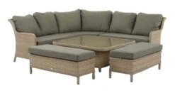 Bramblecrest Blenheim Modular Sofa Set W Square Adj Table & 2 Benches -Simply Garden Decor blenheim