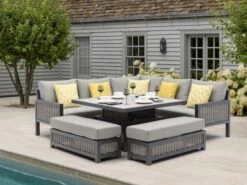 Bramblecrest Buckland Modular Sofa Set W Square Adj Table & 2 Benches