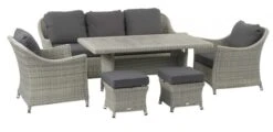 Bramblecrest Chatsworth 3 Seat Sofa Set W Adj Table W 2 Sofa Chairs & 2 Stools -Simply Garden Decor chatsworth 3 seat sofa set 2