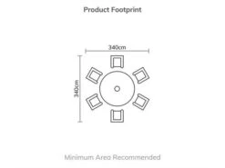 Bramblecrest Chedworth 6 Seat Set W 140Cm Round Table W Lazy Susan & Parasol -Simply Garden Decor chedworth 6 seater foot print