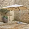 Bramblecrest Chichester 3x3m Square Side Post Parasol Sand With 100kg Granite Base