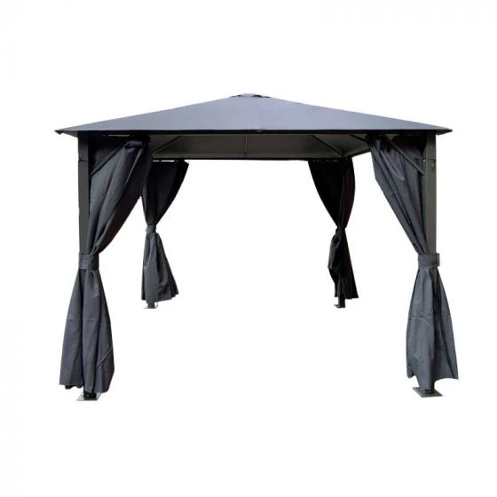 Eden Gazebo With Curtains 3m X 3m - Grey 1 Eden Gazebo With Curtains 3m X 3m - Grey