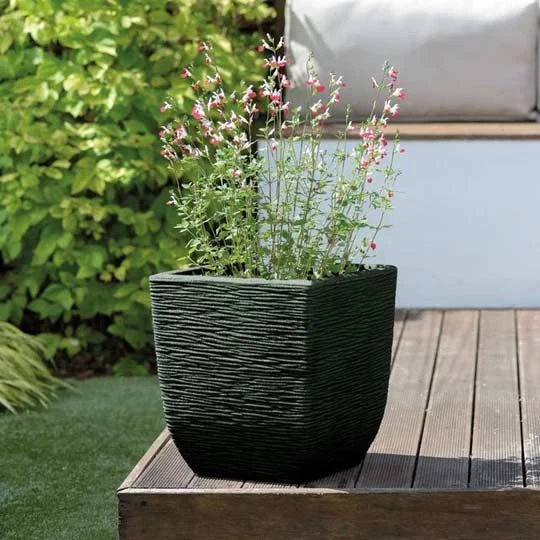 Stewart Garden Cotswold Planter 32cm Square - Marble Green 1 Stewart Garden Cotswold Planter 32cm Square - Marble Green
