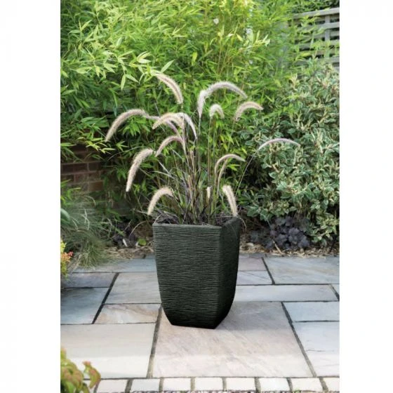 Stewart Garden Cotswold Planter 33cm Tall Square - Marble Green 2 Stewart Garden Cotswold Planter 33cm Tall Square - Marble Green - Image 2