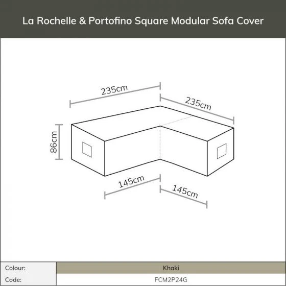 Bramblecrest Bramblecrest Cover Square Corner Sofa Set - Khaki 3 Bramblecrest Bramblecrest Cover Square Corner Sofa Set - Khaki - Image 3