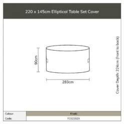 Bramblecrest 220 X 145cm Elliptical Table Set Cover Khaki -Simply Garden Decor elliptical cover sizes