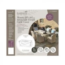 Bramblecrest Rattan Rectangle Casual Firepit Table Cover - Chedworth/Monterey