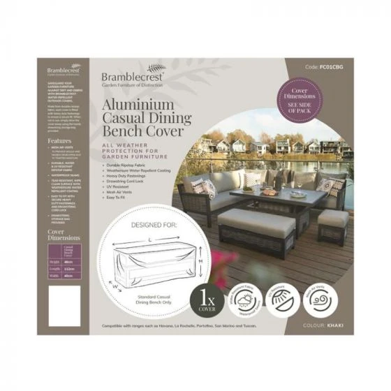 Bramblecrest Aluminium Bench Cover - La Rochelle/Portofino 1 Bramblecrest Aluminium Bench Cover - La Rochelle/Portofino