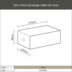 Bramblecrest Bramblecrest Cover 204x95cm Rectangle Table Set - Khaki 7 Bramblecrest Bramblecrest Cover 204x95cm Rectangle Table Set - Khaki -Simply Garden Decor fc0204rk image5