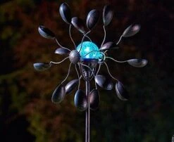 Gemini Wind Spinner Solar Globe - Smart Solar -Simply Garden Decor gemini wind spinner 3
