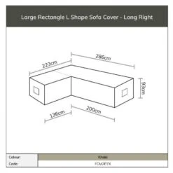 Bramblecrest Rattan Large Long Right L-Shape Sofa Cover - Chedworth/Monterey -Simply Garden Decor l shape right cover sizes