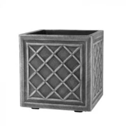 Stewart Garden 38cm Square Lead Effect Planter - Pewter