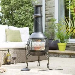La Hacienda Leon Medium Chimenea -Simply Garden Decor leon mesh chimenea 4