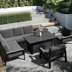 Livorno Corner Modular Set W 145x85cm Rectangular Adjustable Table & Armchairs -Simply Garden Decor livorno corner set 2