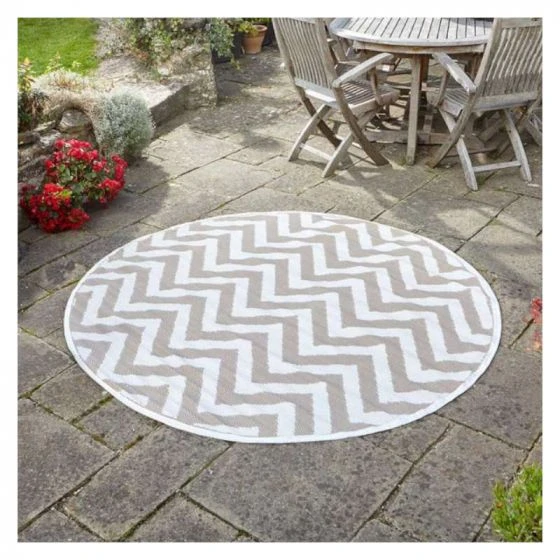 Alfresco Round Mat Zigzag 180cm - Mocha 1 Alfresco Round Mat Zigzag 180cm - Mocha