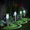 NOMA Midi Prism Stainless Steel Bollard Set Of 4 Connectable Lights