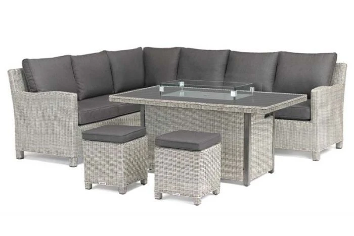 Kettler Palma Corner Set With Firepit Table - Whitewash 5 Kettler Palma Corner Set With Firepit Table - Whitewash - Image 5