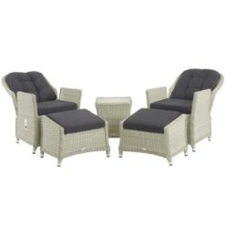 Bramblecrest Chatsworth Recliner Set W 2 Footstools & High Coffee Table -Simply Garden Decor recliners 2