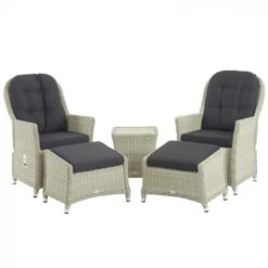 Bramblecrest Chatsworth Recliner Set W 2 Footstools & High Coffee Table -Simply Garden Decor recliners set