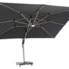 Worcester Rectangle Side Post Parasol W LEDs & Cover Grey W Base