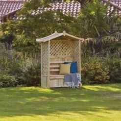 Woodshaw Tansley Seated Arbour -Simply Garden Decor tansley seated arbour 1