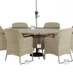 Bramblecrest Tetbury 6 Seat Set W 135cm Table & Parasol - Nutmeg 7 Bramblecrest Tetbury 6 Seat Set W 135cm Table & Parasol - Nutmeg -Simply Garden Decor tetbury 6 seat dimensions