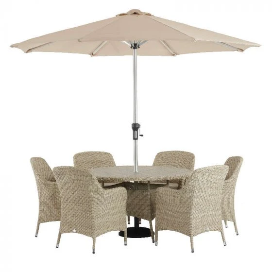 Bramblecrest Tetbury 6 Seat Set W 135cm Table & Parasol - Nutmeg 4 Bramblecrest Tetbury 6 Seat Set W 135cm Table & Parasol - Nutmeg - Image 4