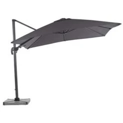 Bramblecrest Truro 3mx3m Square Side Post Parasol Grey With LED -Simply Garden Decor truro 3x3m grey