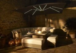 Bramblecrest Truro 3mx3m Square Side Post Parasol Grey With LED -Simply Garden Decor truro 3x3m grey 3