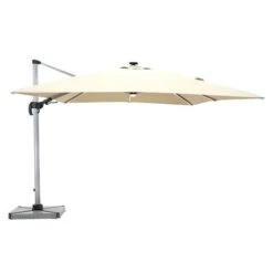 Bramblecrest Truro 3mx3m Square Side Post Parasol Sand With LED -Simply Garden Decor truro 3x3m sand