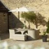 Bramblecrest Tetbury 8 Seat Balcony Set W Parasol - Nutmeg