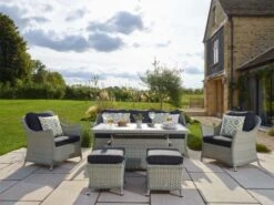 Bramblecrest Chatsworth 3 Seat Sofa Set W Adj Table W 2 Sofa Chairs & 2 Stools