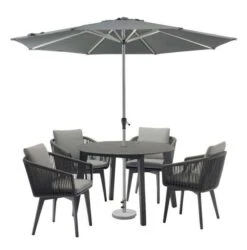 Bramblecrest Palermo 4 Seat Set W 110cm Dining Table & Parasol - Anthracite 11 Bramblecrest Palermo 4 Seat Set W 110cm Dining Table & Parasol - Anthracite -Simply Garden Decor x23apl110rd2 1 web 1
